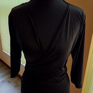 Sharifwear Black Dance Wrap Top EUC
